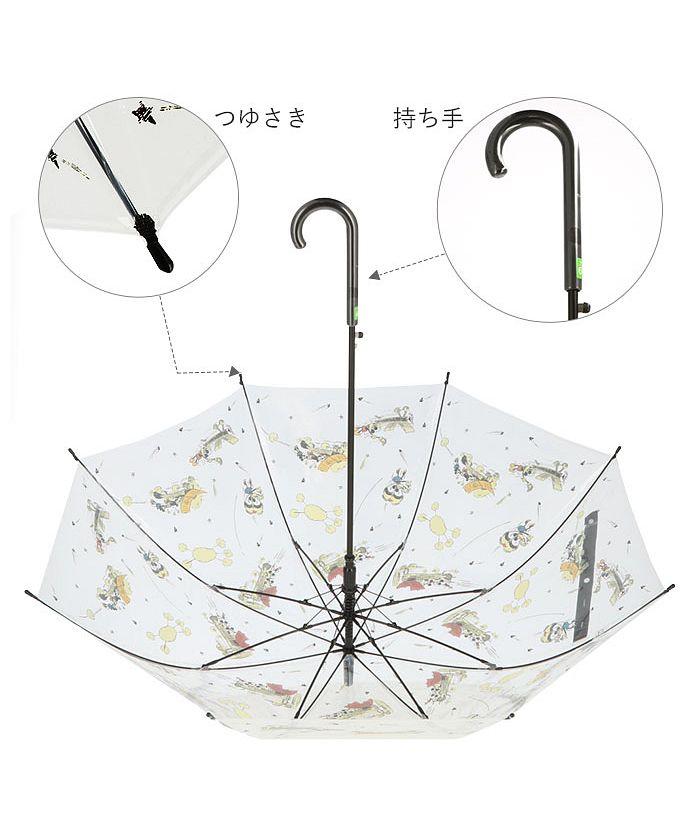 バックヤードファミリー BACKYARD FAMILY ビニール傘 60cm 長傘 ワンタッチジャンプ式 UBV4 （プリンセス/2） プリンセス/2