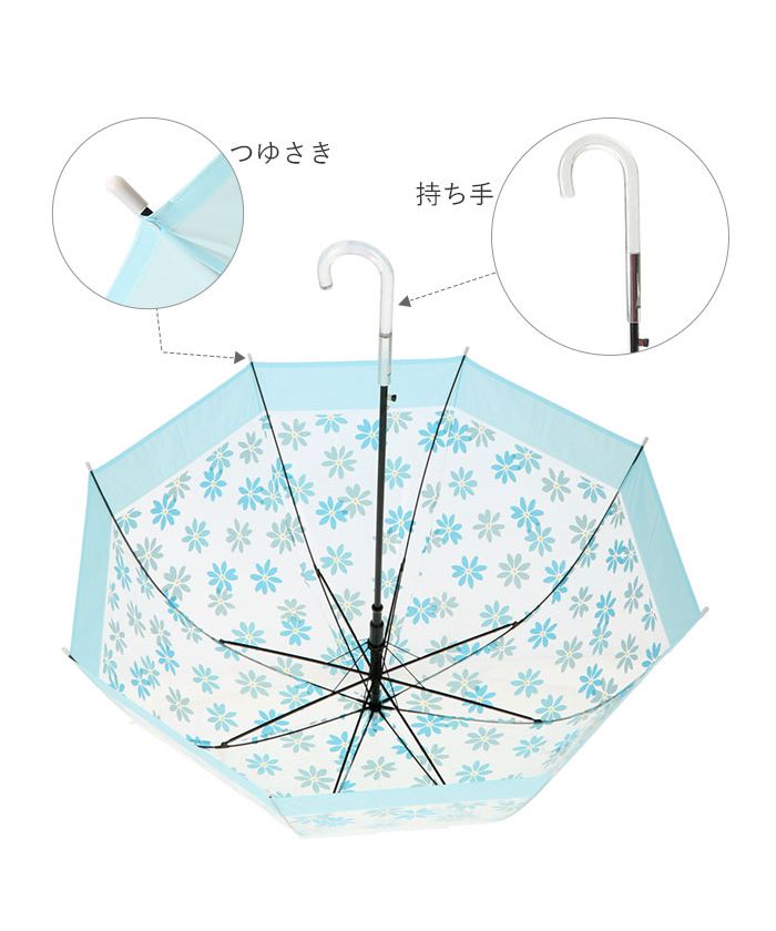 バックヤードファミリー BACKYARD FAMILY amusant sous la pluie バードケージ プラスチック傘 65cm （しずくPUxWH） しずくPUxWH