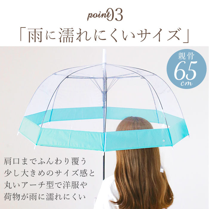 バックヤードファミリー BACKYARD FAMILY amusant sous la pluie バードケージ プラスチック傘 65cm （しずくPUxWH） しずくPUxWH