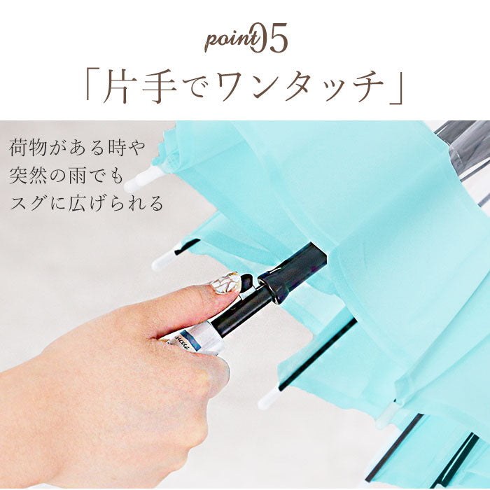 バックヤードファミリー BACKYARD FAMILY amusant sous la pluie バードケージ プラスチック傘 65cm （しずくPUxWH） しずくPUxWH