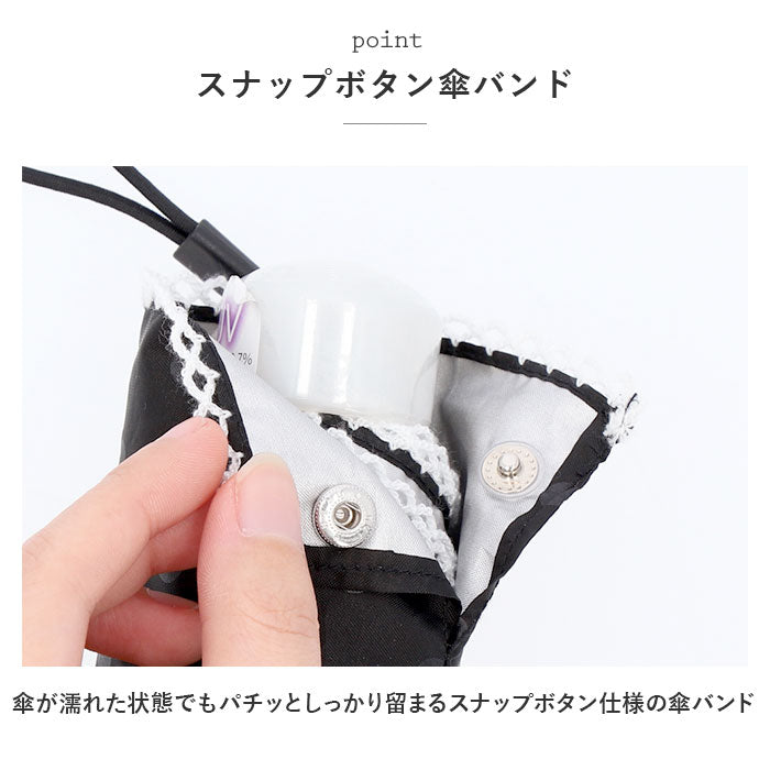 バックヤードファミリー BACKYARD FAMILY 晴雨兼用 折りたたみ傘 50cm （ピコレースネイビー） ピコレースネイビー