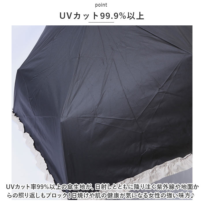 バックヤードファミリー BACKYARD FAMILY because ビコーズ PUコーティング 晴雨兼用 折りたたみ傘 （シャンブレー/アイボリー） シャンブレー/アイボリー