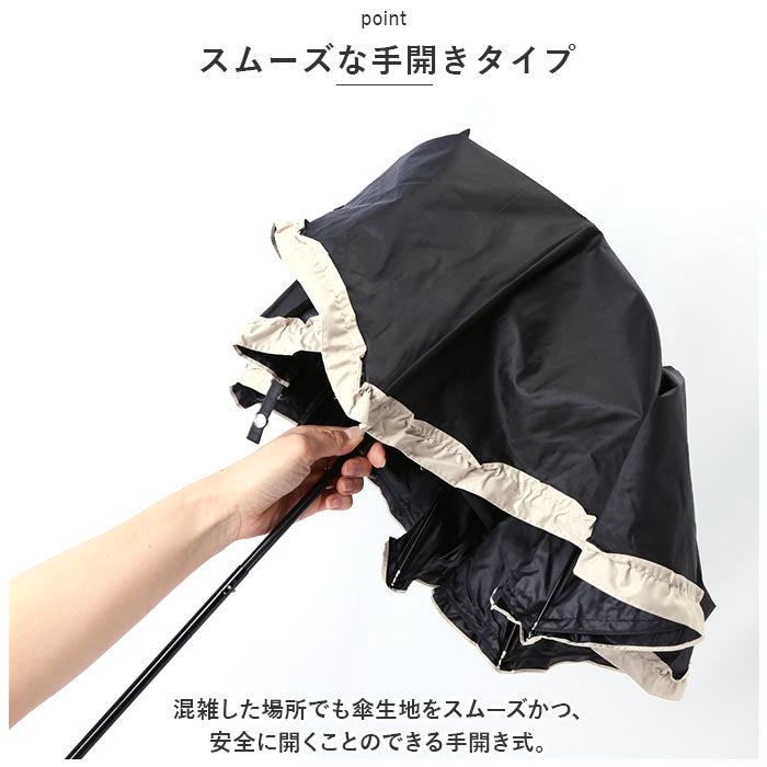 バックヤードファミリー BACKYARD FAMILY because ビコーズ PUコーティング 晴雨兼用 折りたたみ傘 （シャンブレー/アイボリー） シャンブレー/アイボリー