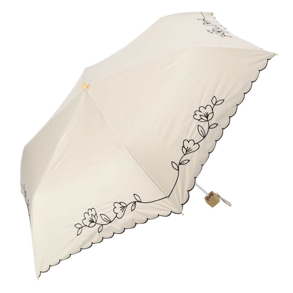 バックヤードファミリー BACKYARD FAMILY MINI PARASOL 遮光 遮熱 50cm （花刺繍ベージュ） 花刺繍ベージュ