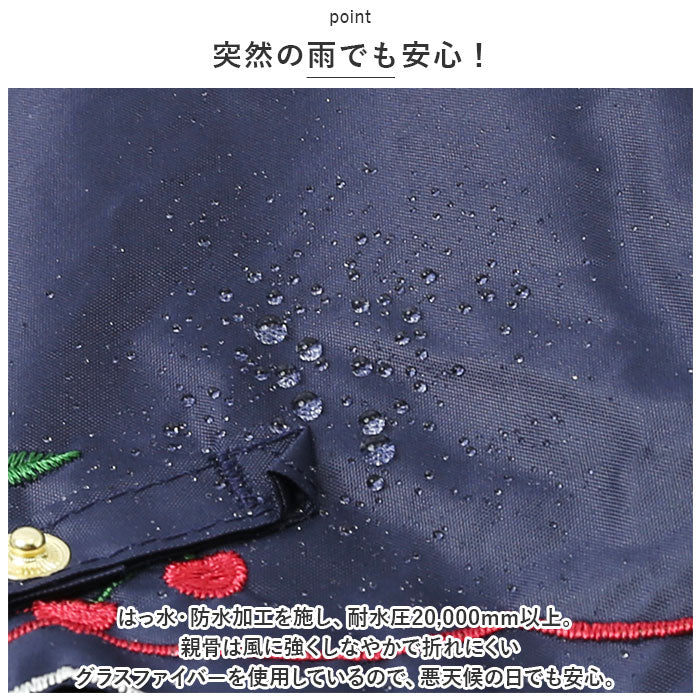 バックヤードファミリー BACKYARD FAMILY MINI PARASOL 遮光 遮熱 50cm （花刺繍ベージュ） 花刺繍ベージュ