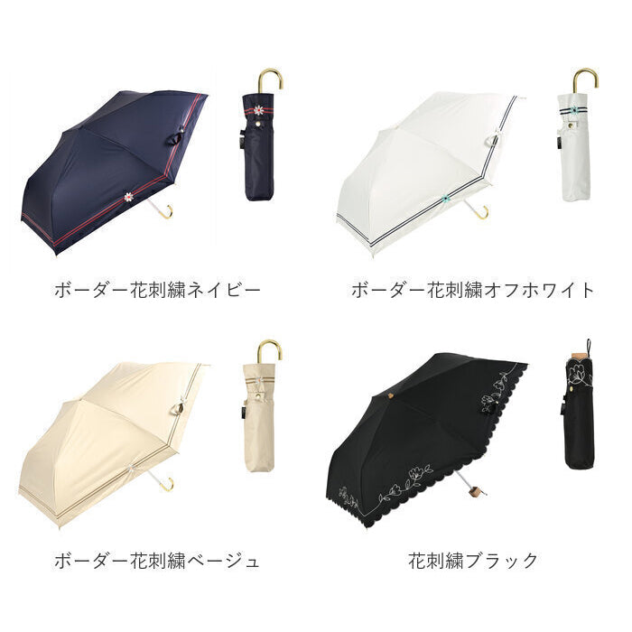 バックヤードファミリー BACKYARD FAMILY MINI PARASOL 遮光 遮熱 50cm （花刺繍ベージュ） 花刺繍ベージュ