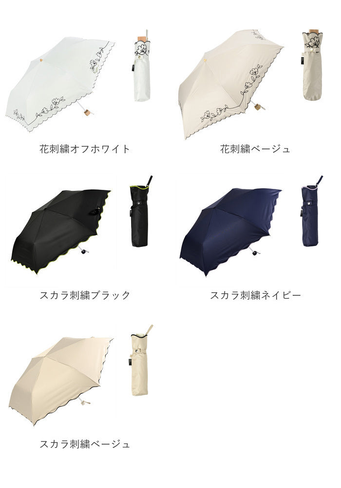 バックヤードファミリー BACKYARD FAMILY MINI PARASOL 遮光 遮熱 50cm （花刺繍ベージュ） 花刺繍ベージュ