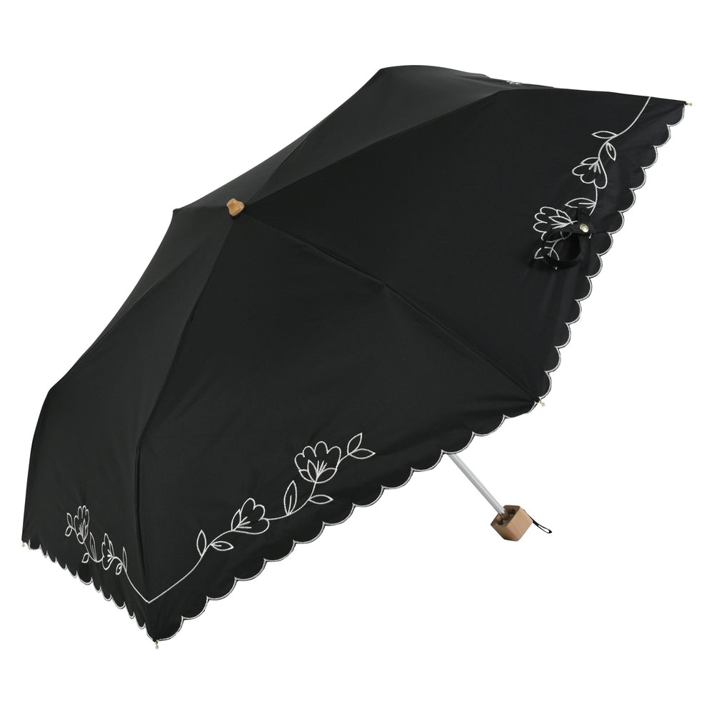 バックヤードファミリー BACKYARD FAMILY MINI PARASOL 遮光 遮熱 50cm （花刺繍ブラック） 花刺繍ブラック