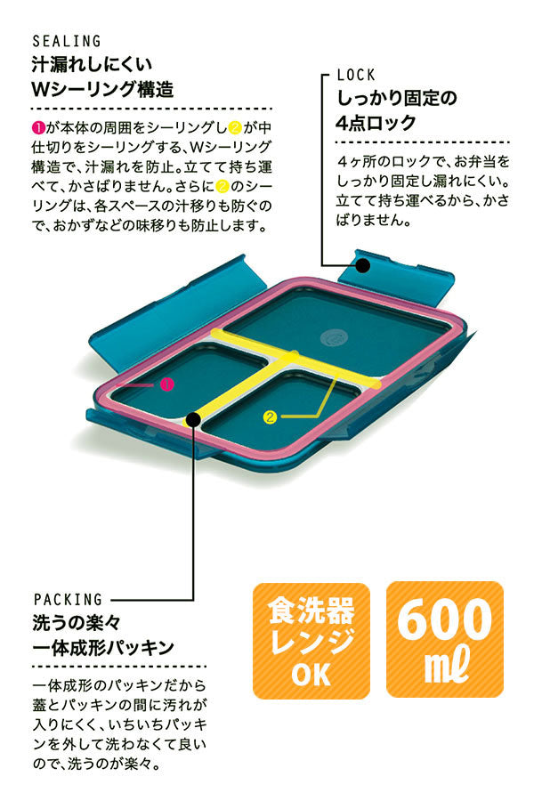 ノーブランド No Brand フードマン 薄型弁当箱 600ml【返品不可商品】