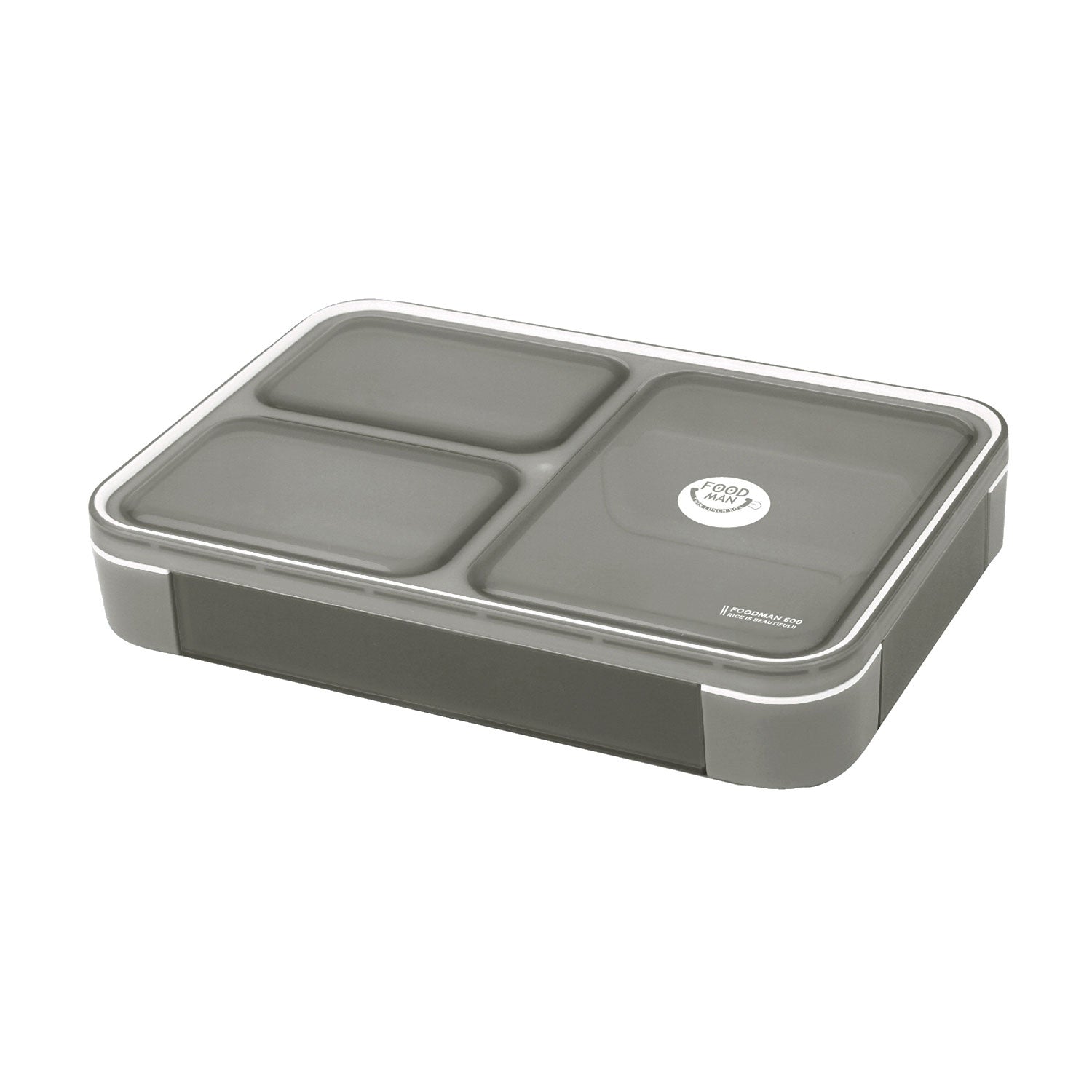 ノーブランド No Brand フードマン 薄型弁当箱 600ml【返品不可商品】,クリアライトグレー