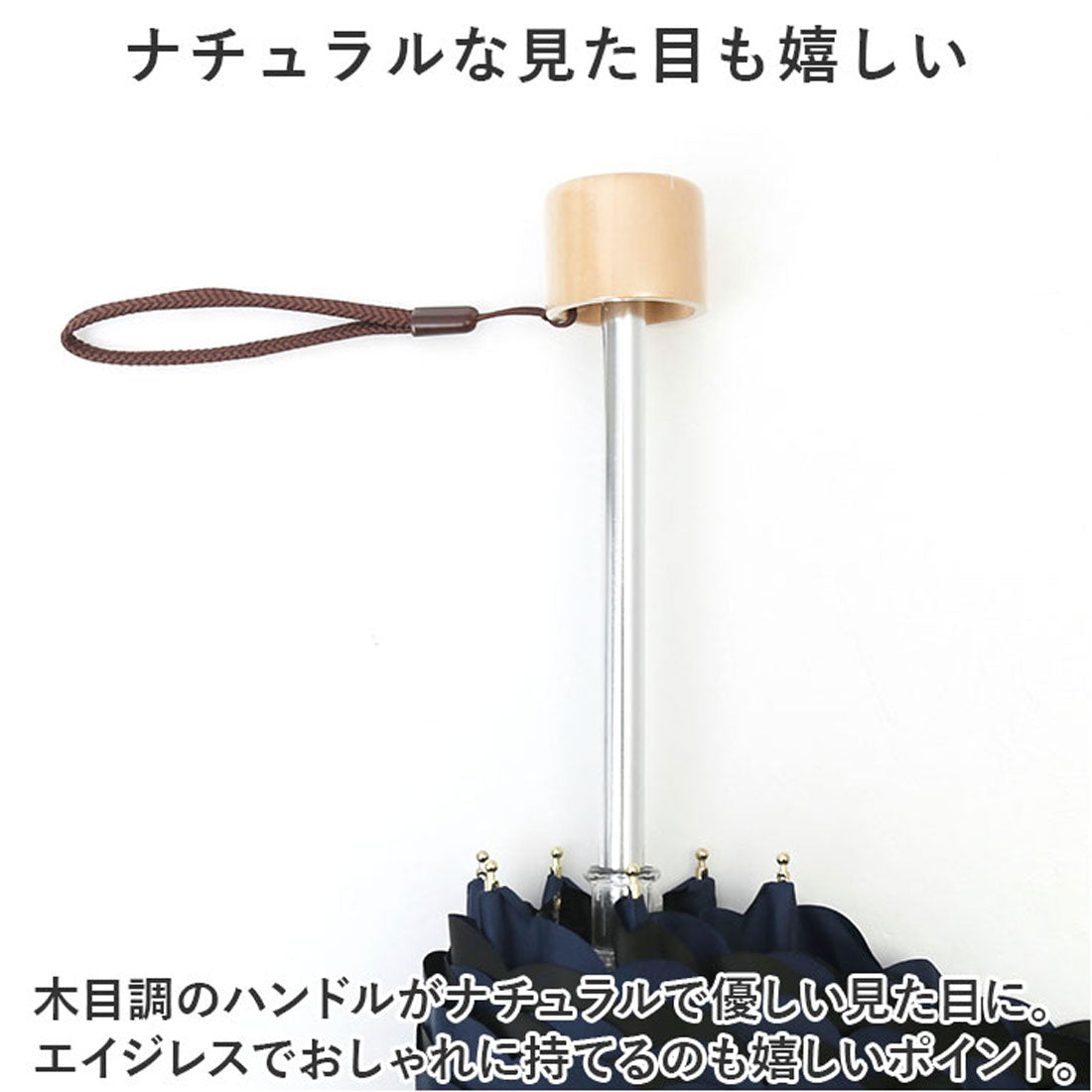 バックヤードファミリー BACKYARD FAMILY ブラックコーティング 晴雨兼用 ヒートカット 50cm 折りたたみ傘 （ネイビー） ネイビー