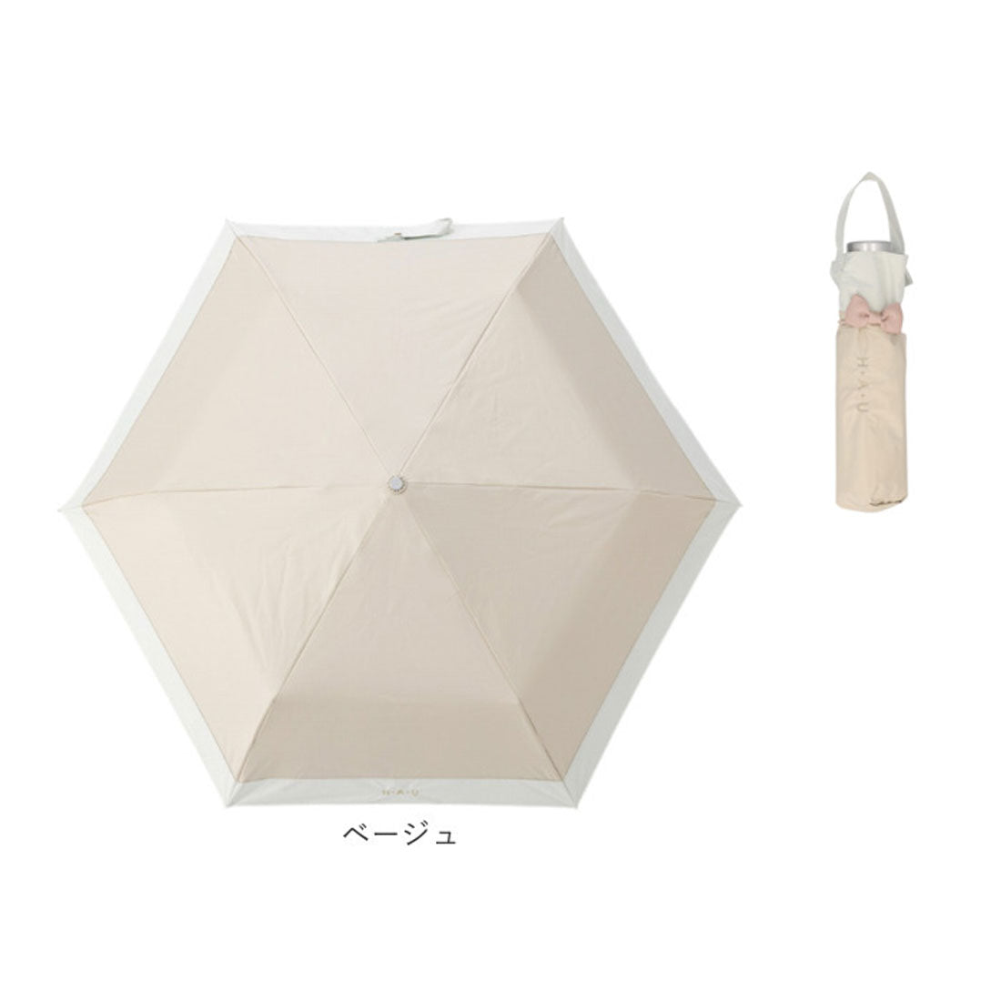 バックヤードファミリー BACKYARD FAMILY HAU PU 切り継ぎ折傘 50cm （ベージュ） ベージュ