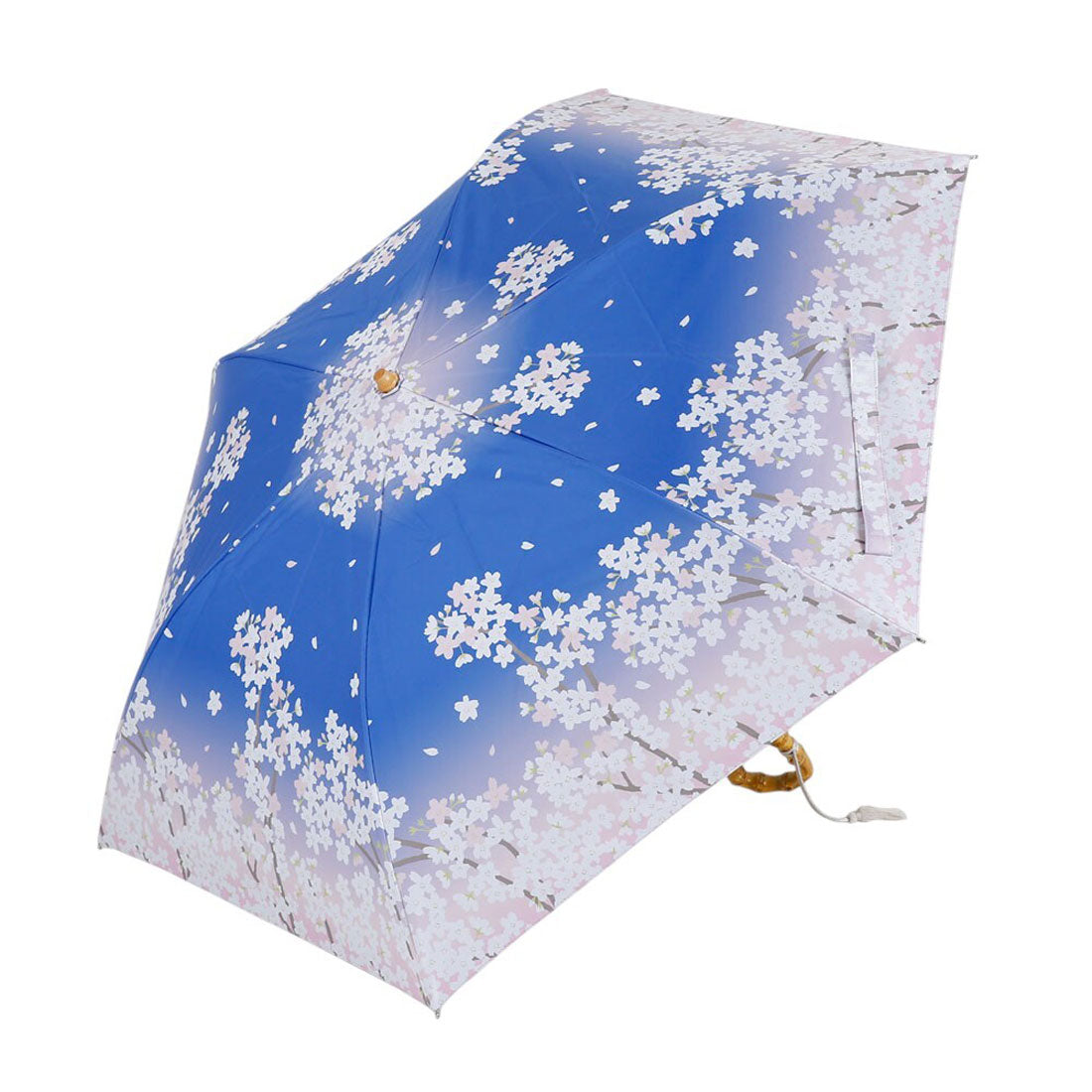 バックヤードファミリー BACKYARD FAMILY 河馬印本舗 晴雨兼用2段ミニ折りたたみ日傘 50cm （夜桜(薄桜/うすざくら)） 夜桜(薄桜/うすざくら)