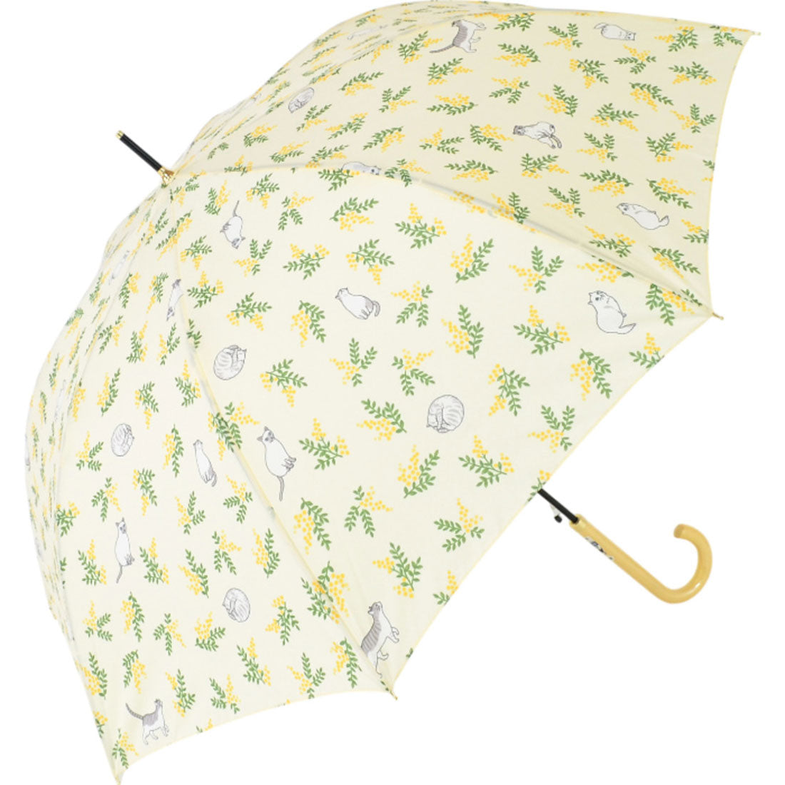 バックヤードファミリー BACKYARD FAMILY 60BJ 耐風 グラスファイバー ジャンプ傘 60cm （小花と猫/オフホワイト） 小花と猫/オフホワイト