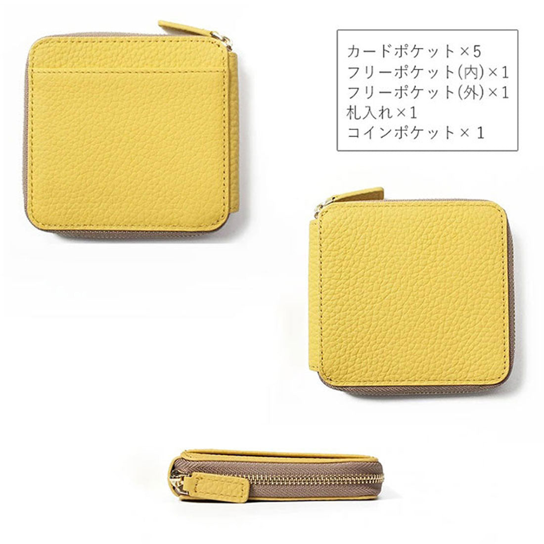 バックヤードファミリー BACKYARD FAMILY Blanc Pomme ブランポム スキミング防止本革2つ折りラウンド財布 （オフホワイト） オフホワイト