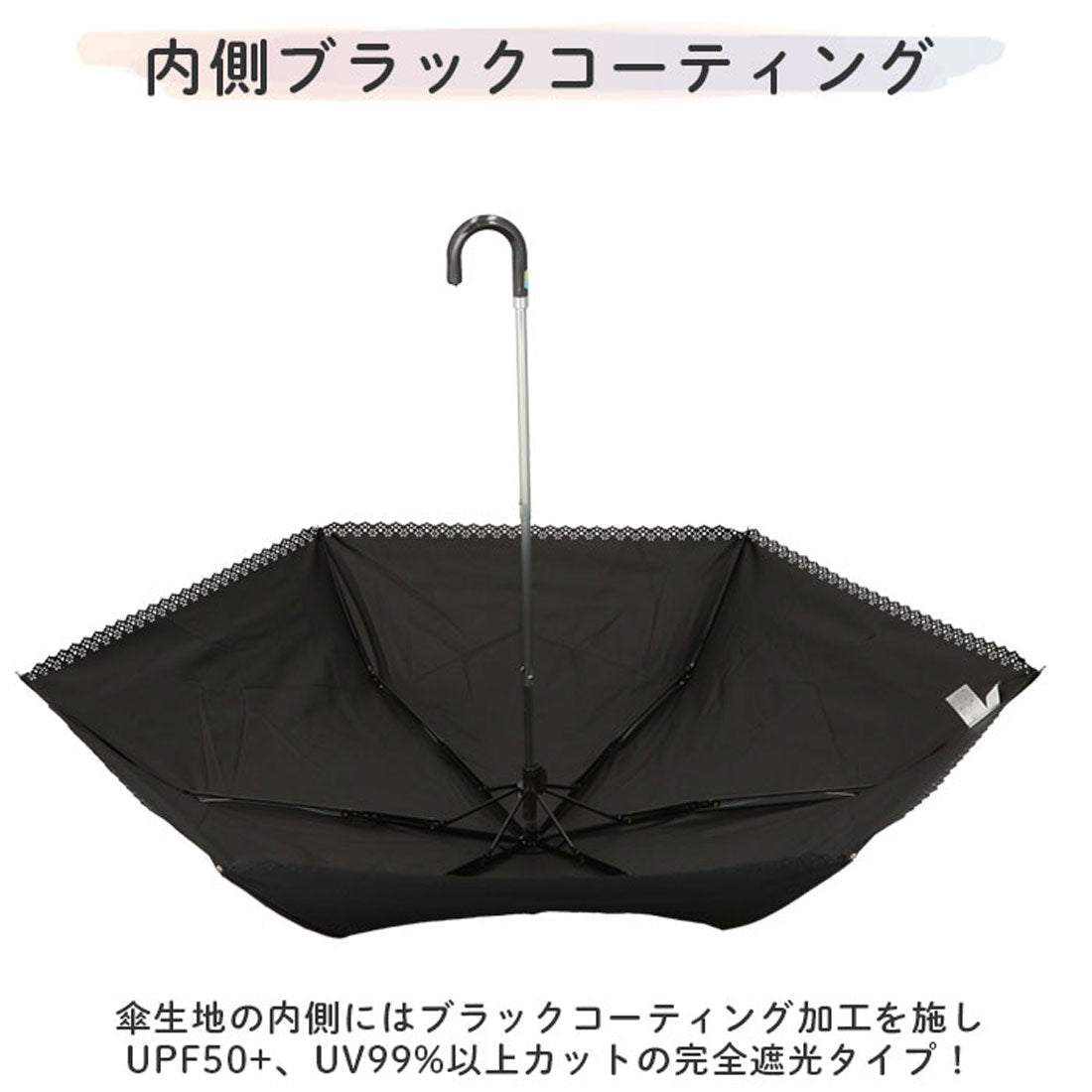 バックヤードファミリー BACKYARD FAMILY 晴雨兼用 折りたたみ傘 50cm （エンボス小花） エンボス小花