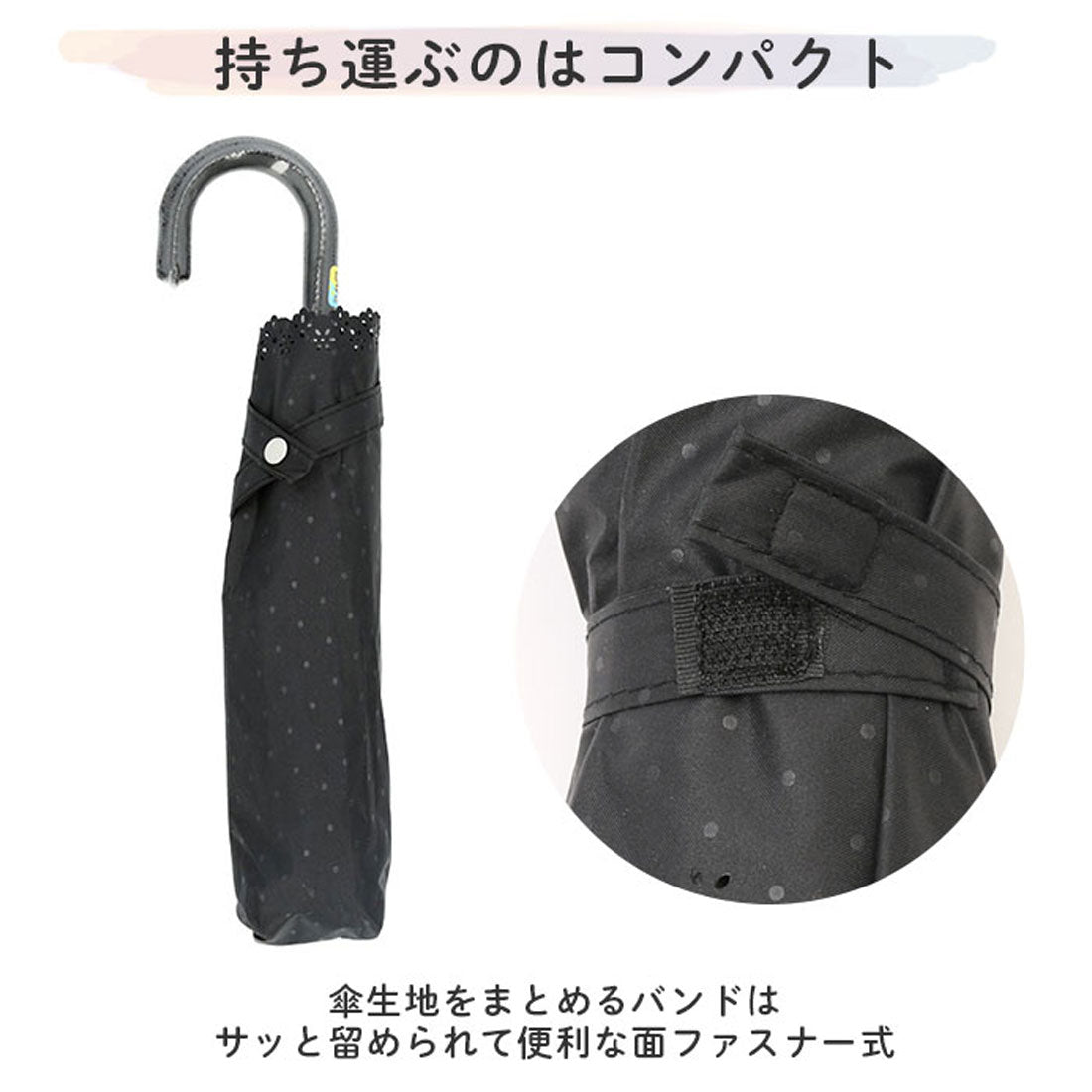 バックヤードファミリー BACKYARD FAMILY 晴雨兼用 折りたたみ傘 50cm （エンボス小花） エンボス小花