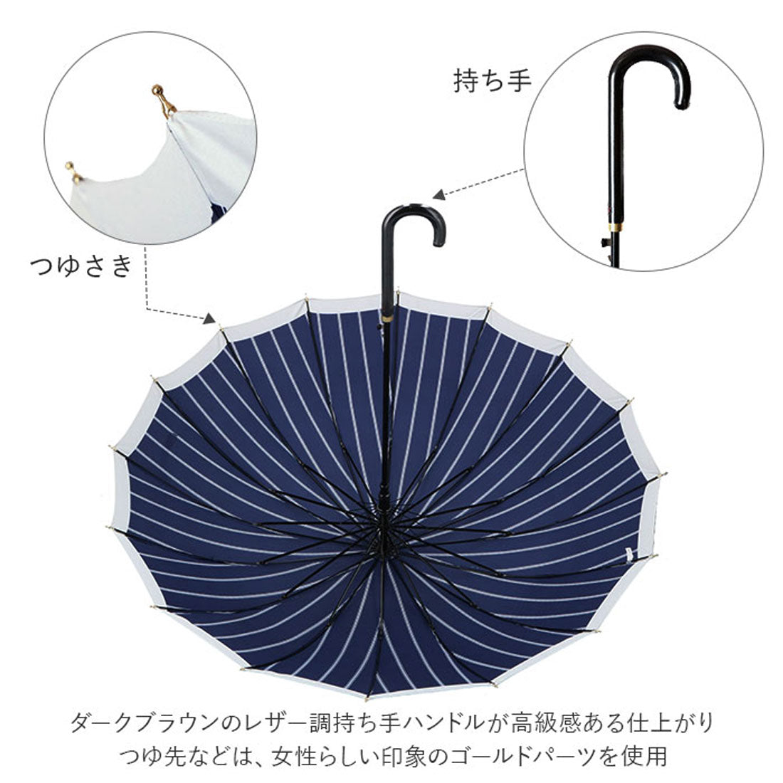 バックヤードファミリー BACKYARD FAMILY Natural basic レディース 傘 16本骨 55cm （リトルフラワー/チャコール） リトルフラワー/チャコール