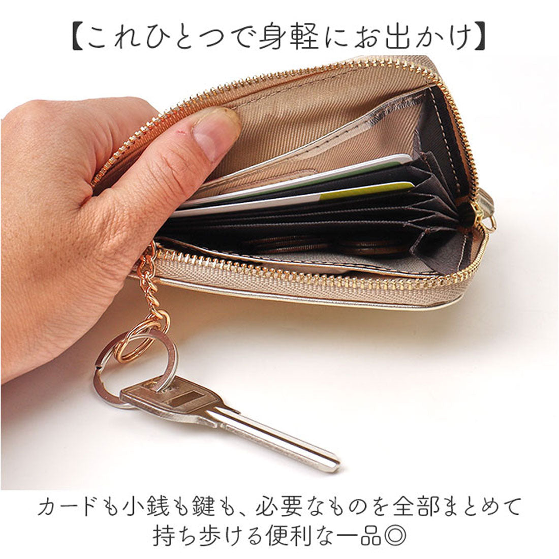バックヤードファミリー BACKYARD FAMILY perche ペルケ ドット型押し ジャバラマルチケース （イエロー） イエロー
