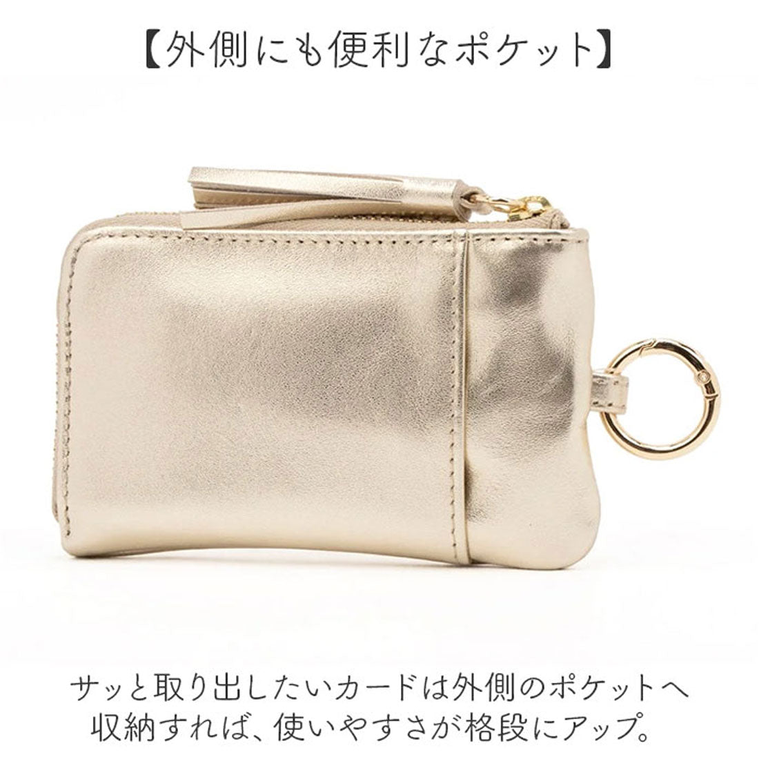 バックヤードファミリー BACKYARD FAMILY perche ペルケ ドット型押し ジャバラマルチケース （イエロー） イエロー