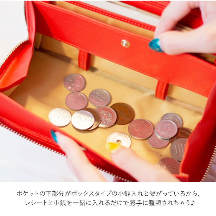 ノーブランド No Brand RafiCaro レザーラウンドファスナー長財布