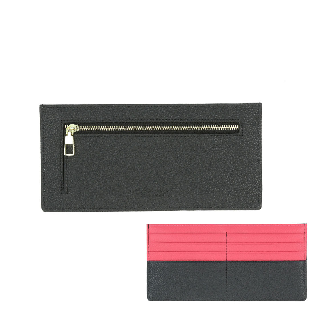 バックヤードファミリー BACKYARD FAMILY スキミング防止 長財布 薄い レディース,BKMP.ブラックマゼンダピンク