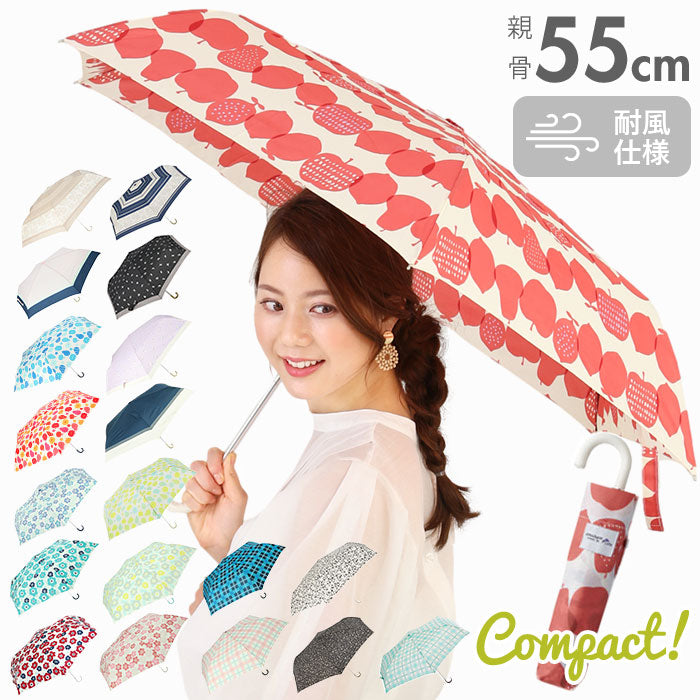 バックヤードファミリー BACKYARD FAMILY amusant sous la pluie 耐風折りたたみ傘 55cm （12930.リトルフラワーベージュ） 12930.リトルフラワーベージュ