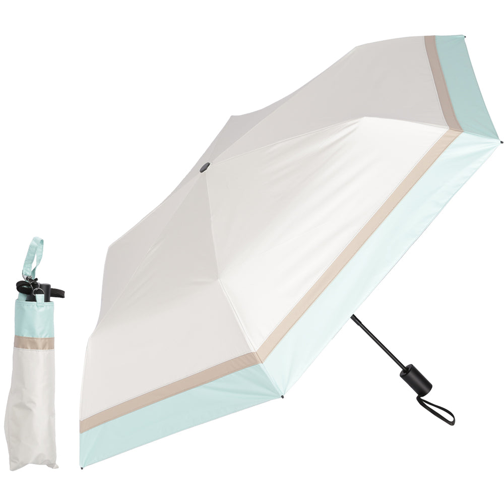 バックヤードファミリー BACKYARD FAMILY 自動開閉折りたたみ日傘 晴雨兼用 完全遮光 53cm （オフxミント） オフxミント