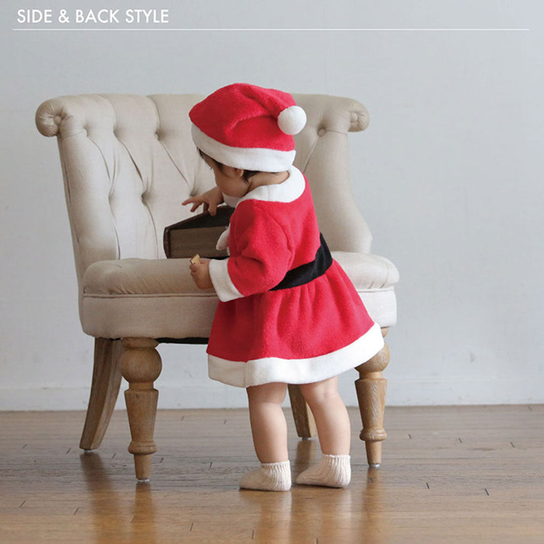 バックヤードファミリー BACKYARD FAMILY 【Aenak】サンタワンピース 女の子 ボア （レッド） レッド