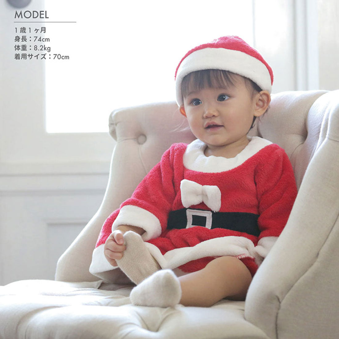 バックヤードファミリー BACKYARD FAMILY 【Aenak】サンタワンピース 女の子 ボア （レッド） レッド