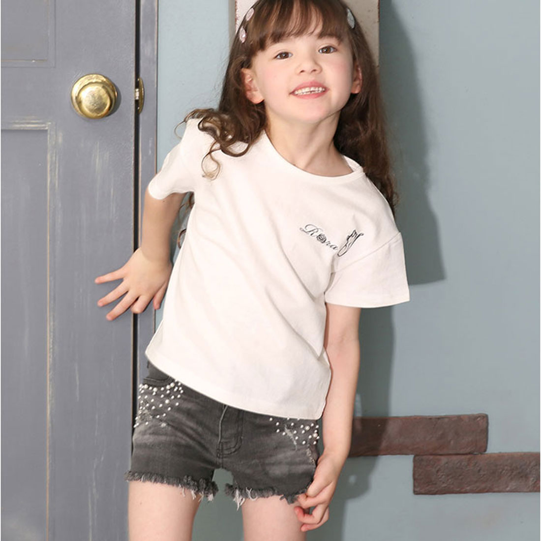 バックヤードファミリー BACKYARD FAMILY Rora ローラ エステラ デニム ショートパンツ （チャコールグレー） チャコールグレー