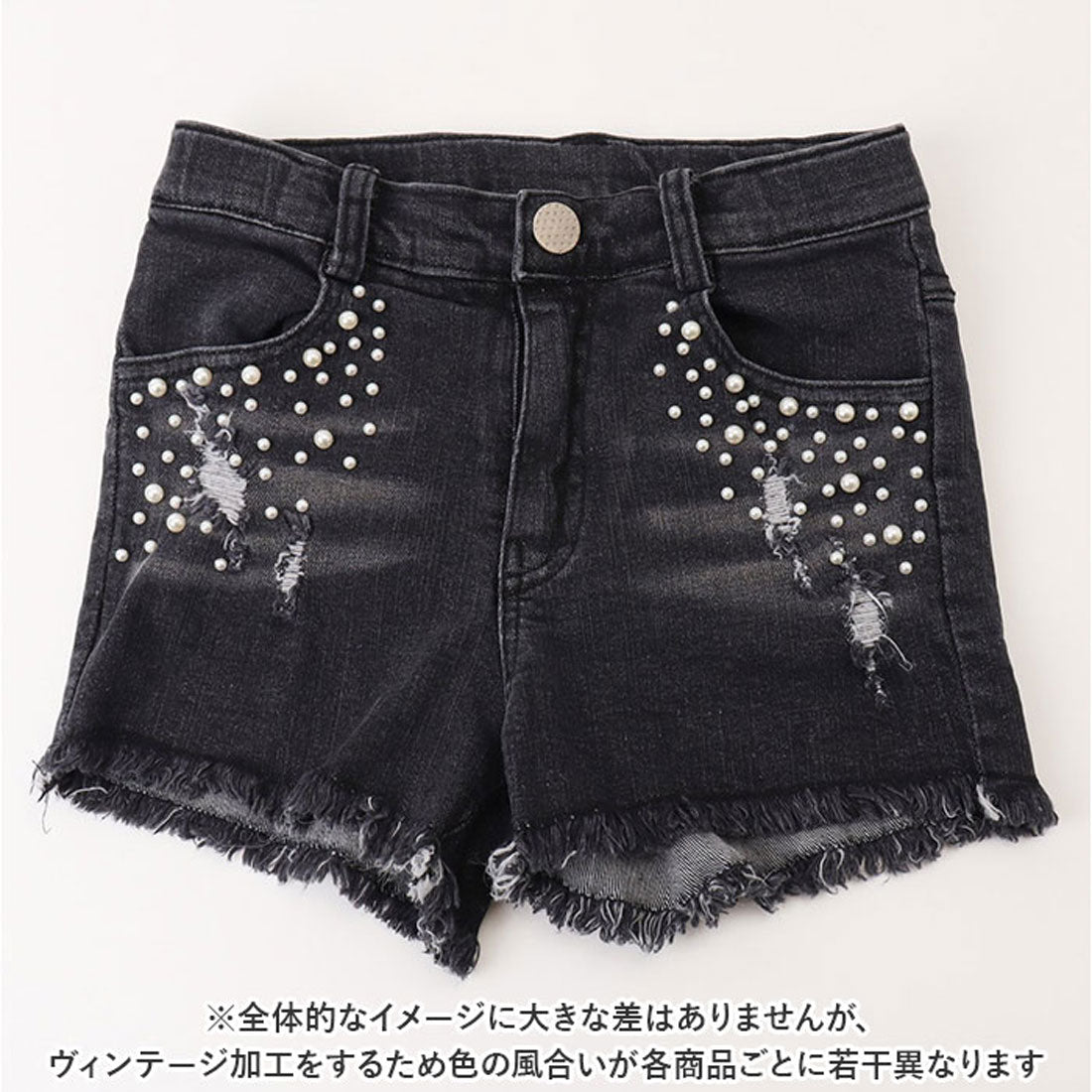 バックヤードファミリー BACKYARD FAMILY Rora ローラ エステラ デニム ショートパンツ （チャコールグレー） チャコールグレー