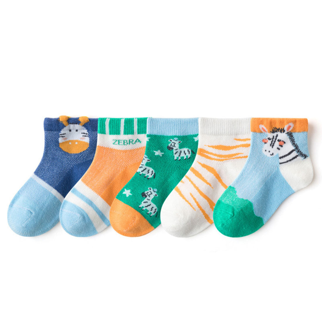 バックヤードファミリー BACKYARD FAMILY キッズ 靴下 男の子 5点セット,シマウマ