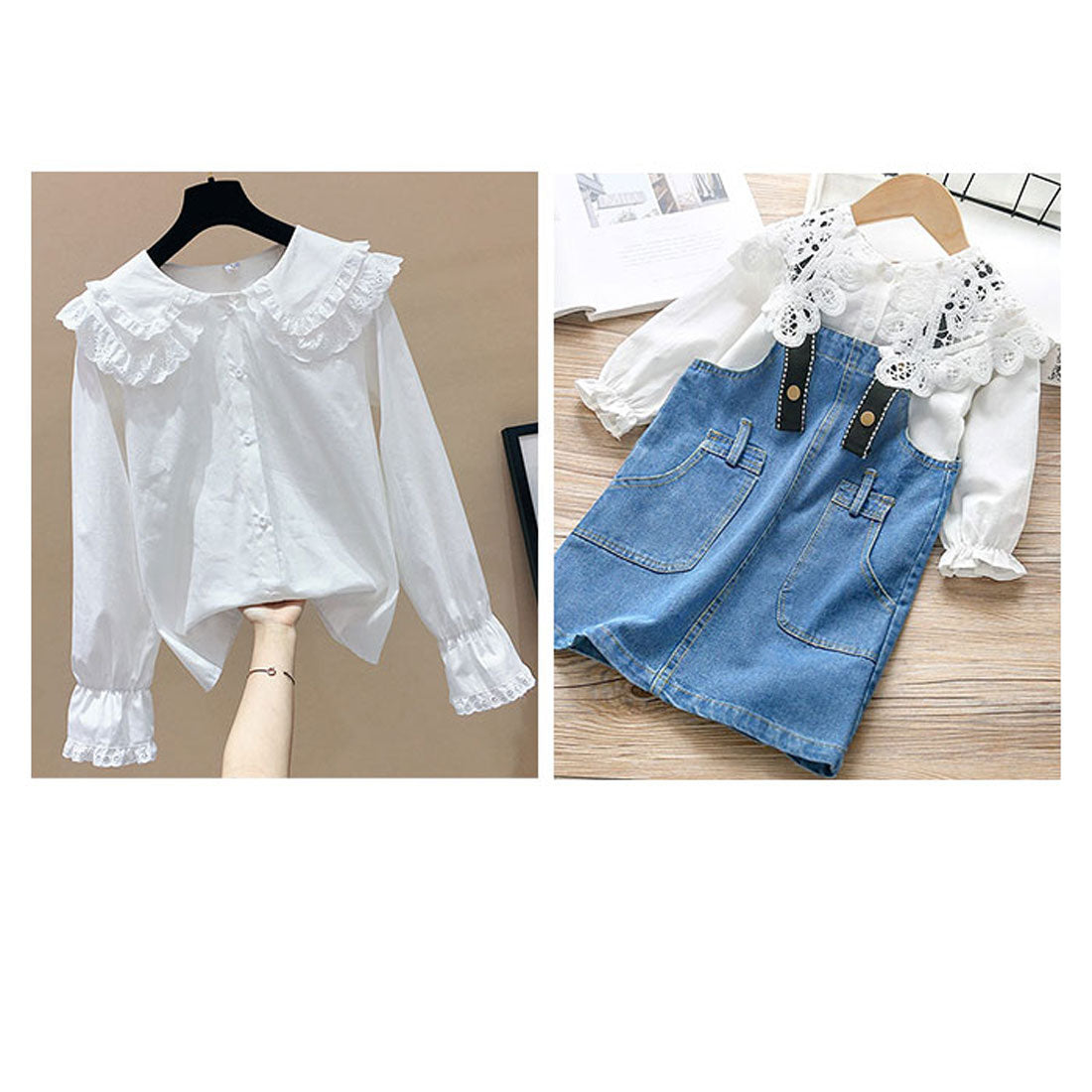 BACKYARD FAMILY BACKYARD FAMILY Kids Blouse Girls Lace Long Sleeve