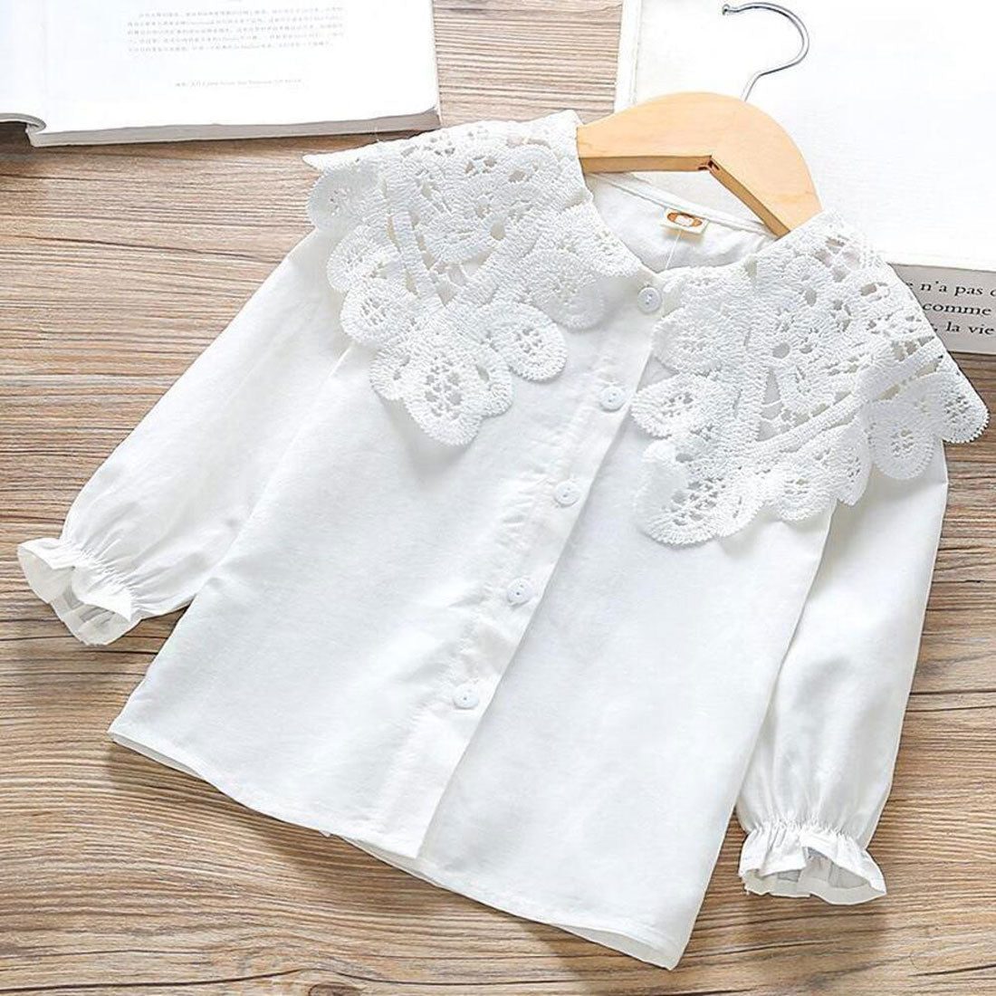 BACKYARD FAMILY BACKYARD FAMILY Kids Blouse Girls Lace Long Sleeve