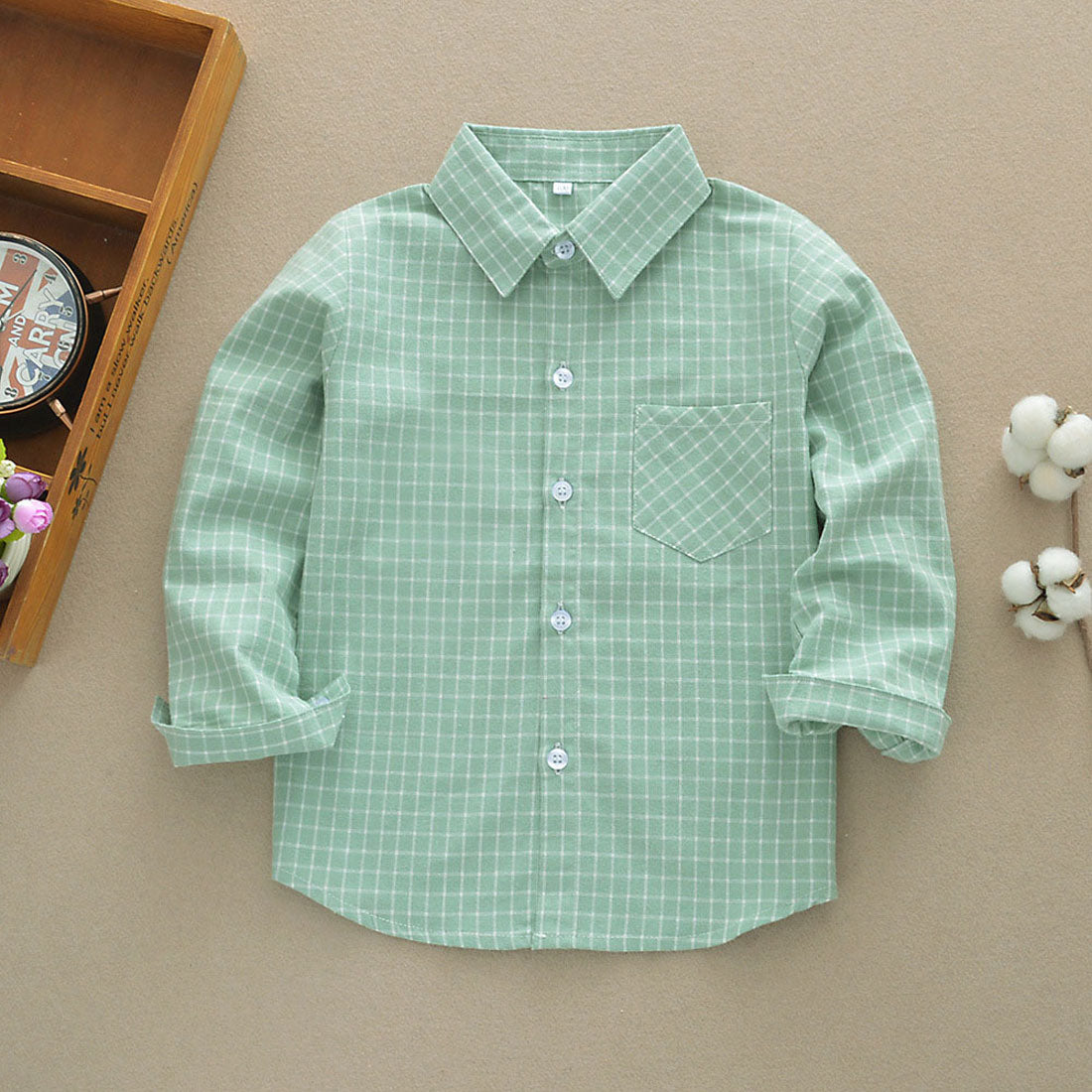 バックヤードファミリー BACKYARD FAMILY シャツ キッズ ネルシャツ 子供服,ライトグリーン