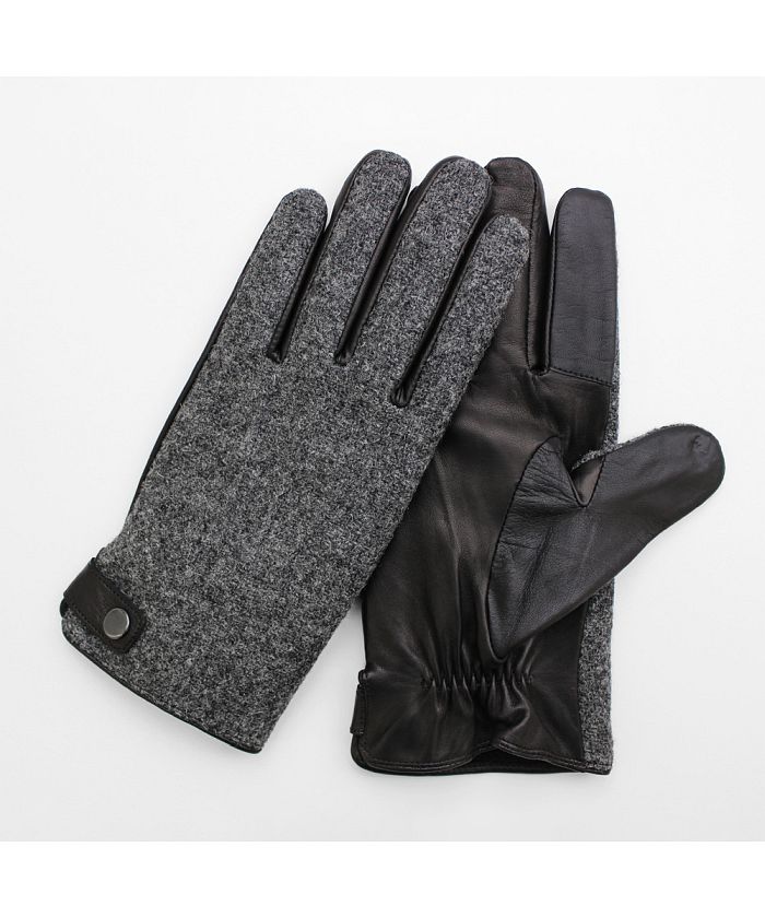 バックヤードファミリー BACKYARD FAMILY MEN Harris Tweed グローブ タッチパネル対応,グレー