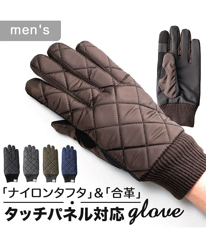 バックヤードファミリー BACKYARD FAMILY MEN キルティング ナイロングローブ タッチパネル対応