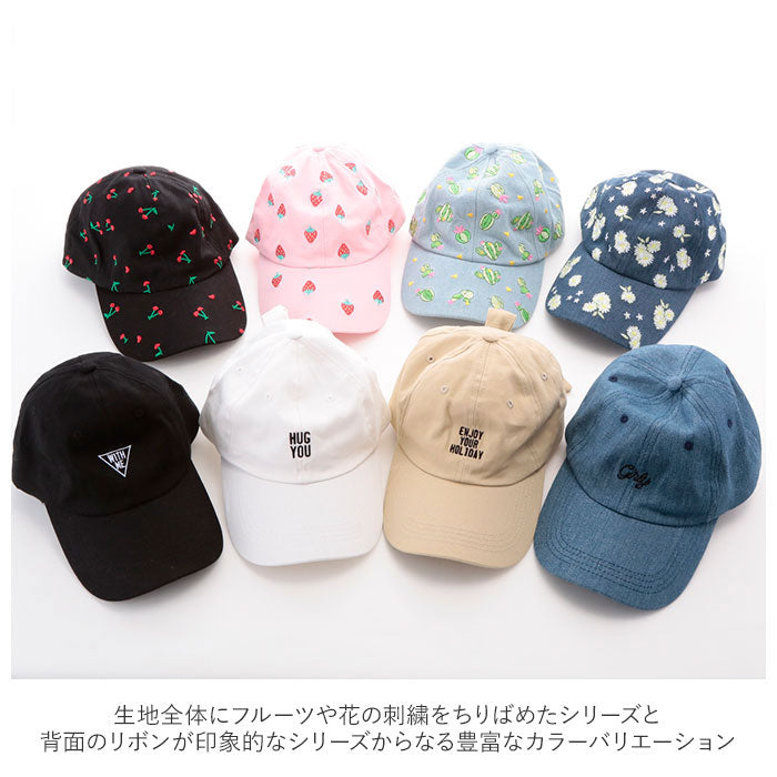 ノーブランド No Brand 刺繍キャップ リボンキャップ