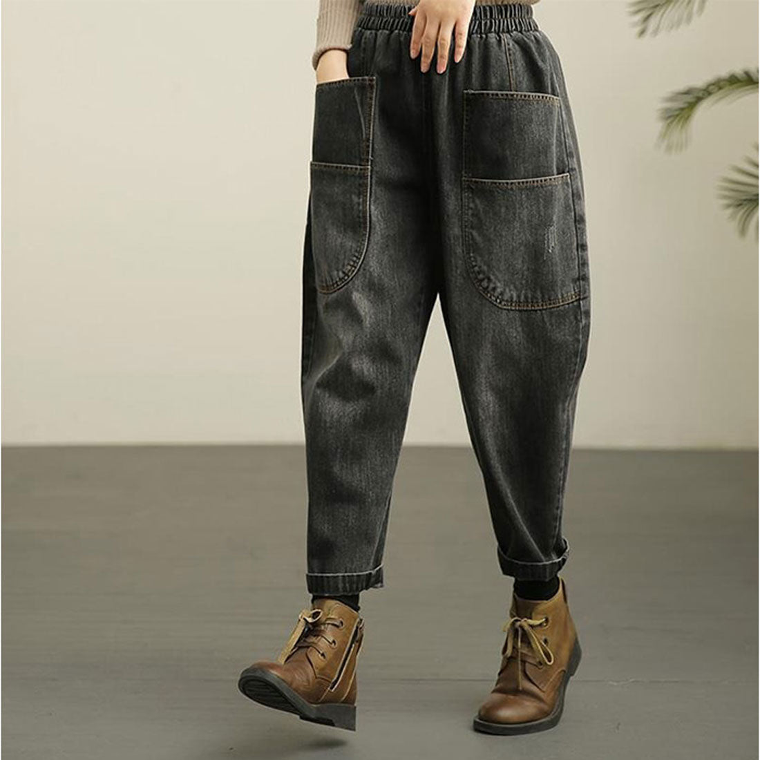 バックヤードファミリー BACKYARD FAMILY デニムパンツ ボトムス サルエル ウエストゴム （ブルー） ブルー