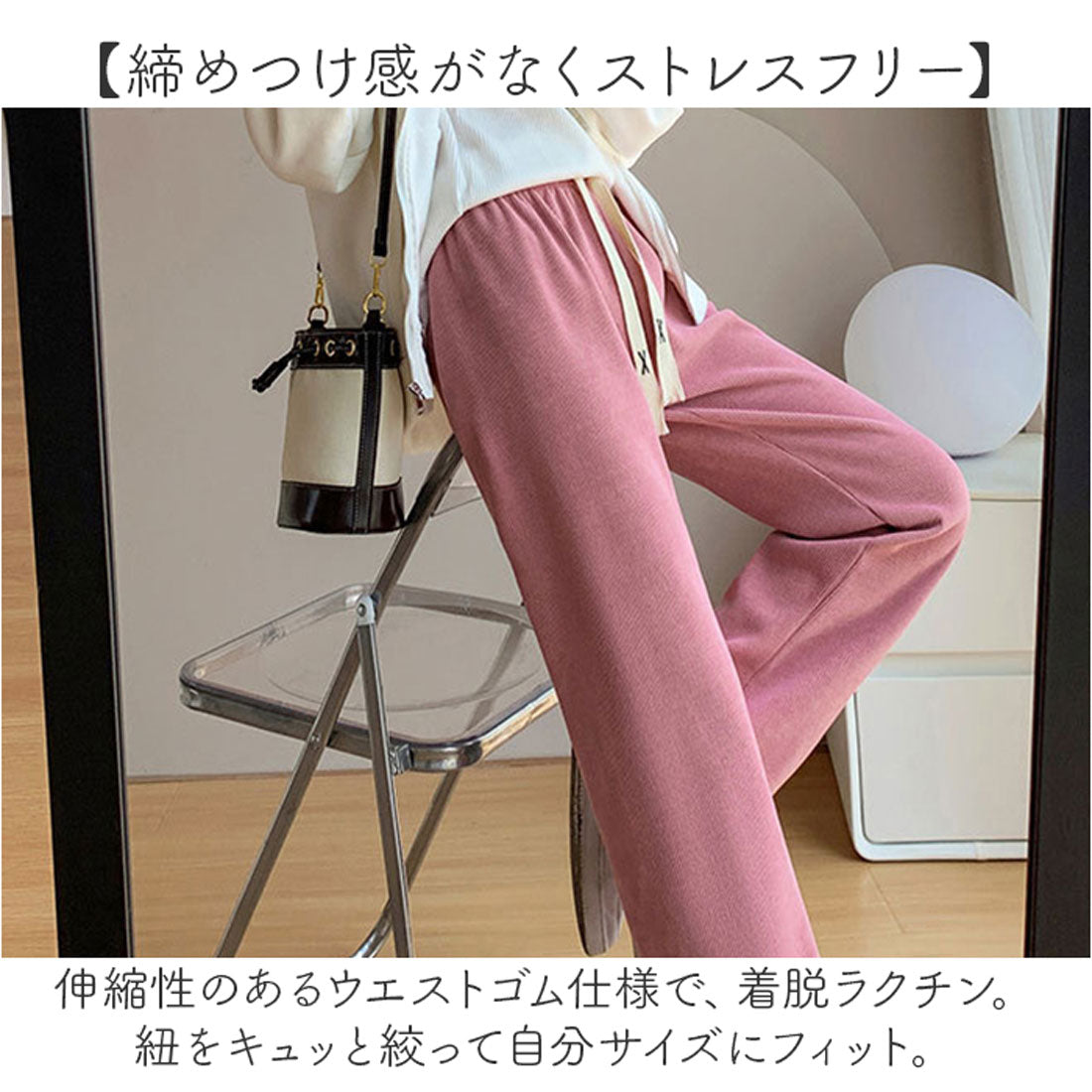 バックヤードファミリー BACKYARD FAMILY レディース ワイドパンツ おしゃれ （ブラック×レギュラー） ブラック×レギュラー