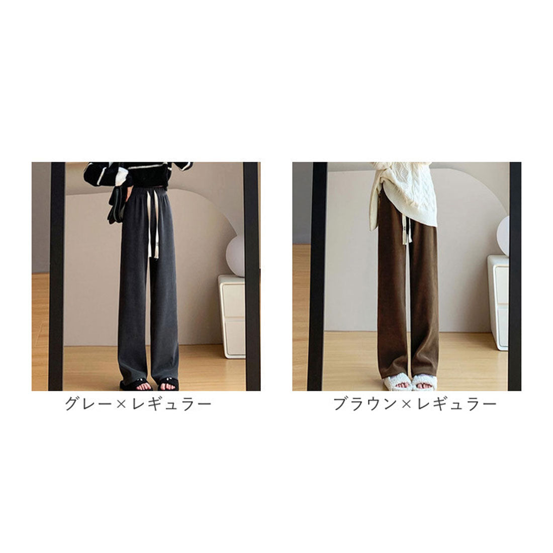 バックヤードファミリー BACKYARD FAMILY レディース ワイドパンツ おしゃれ （ブラック×レギュラー） ブラック×レギュラー