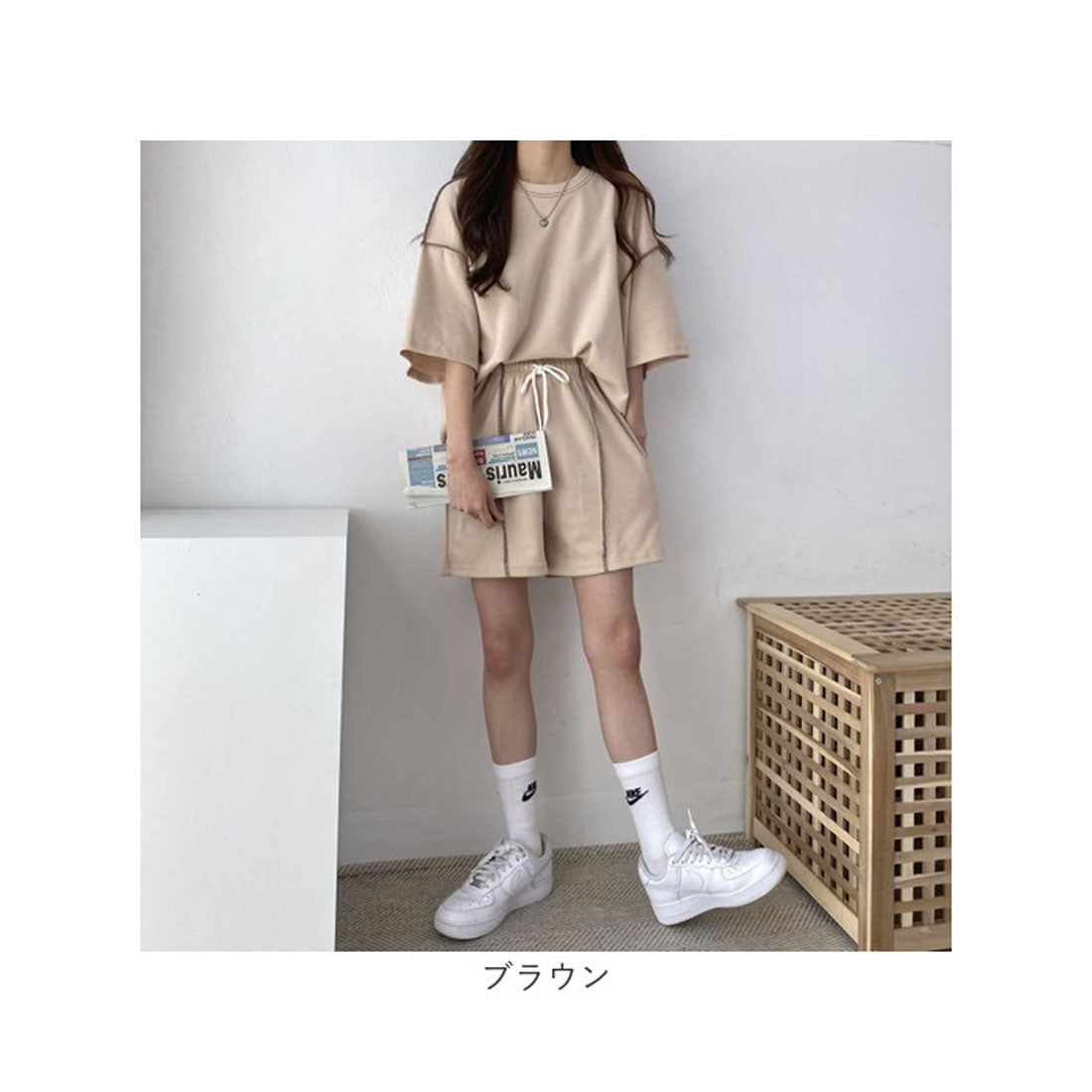 バックヤードファミリー BACKYARD FAMILY ショートパンツ Tシャツ セットアップ （ライトグレー） ライトグレー