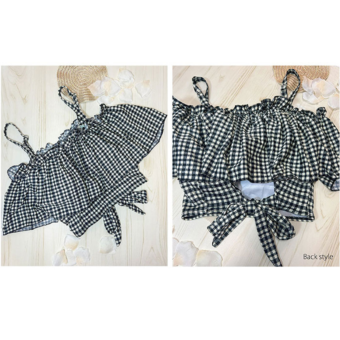 バックヤードファミリー BACKYARD FAMILY Diamond Hearts チェック柄オフショルダー＆フレアスカート 【返品不可商品】 （ブラック） ブラック