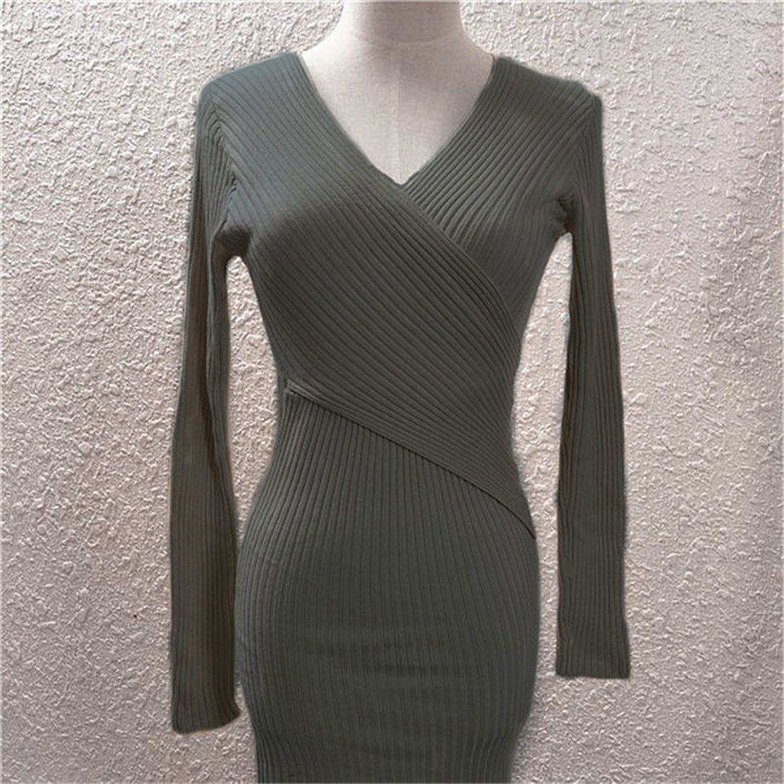 バックヤードファミリー BACKYARD FAMILY ニットワンピース タイト リブ （ダークグレー） ダークグレー