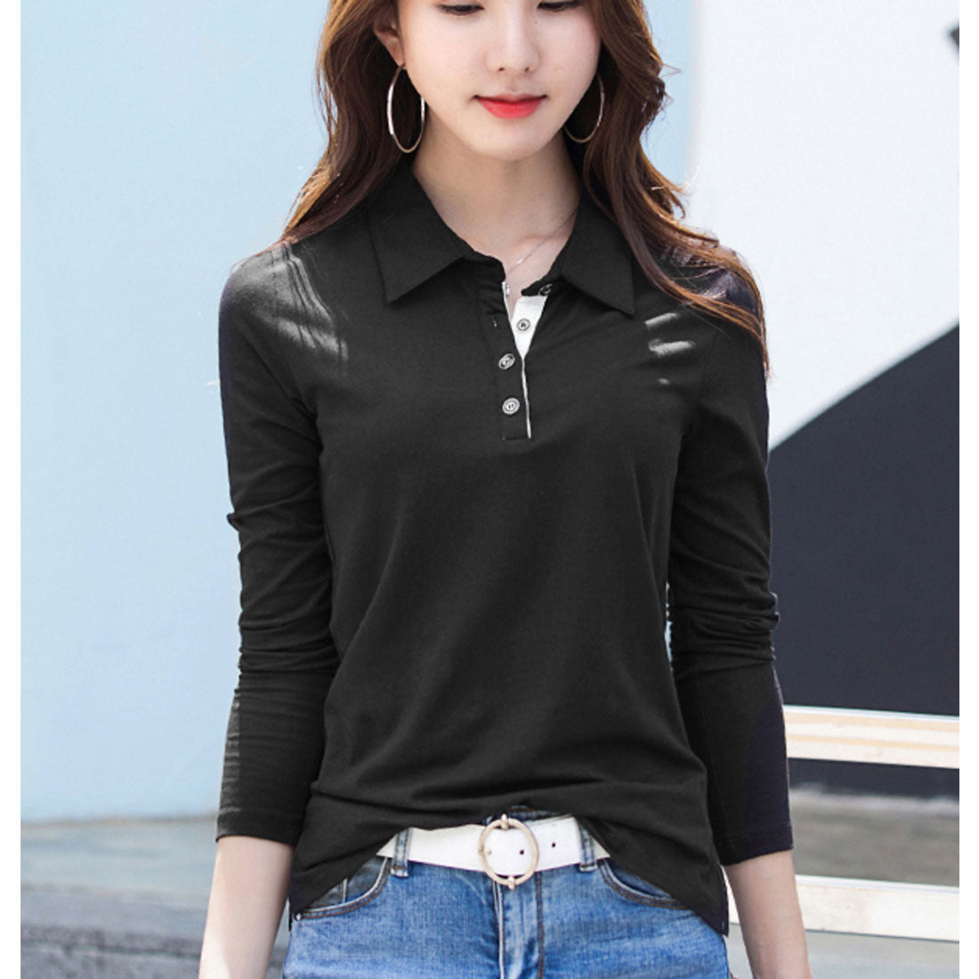 バックヤードファミリー BACKYARD FAMILY ポロシャツ レディース 春 秋 fu18181,ブラック