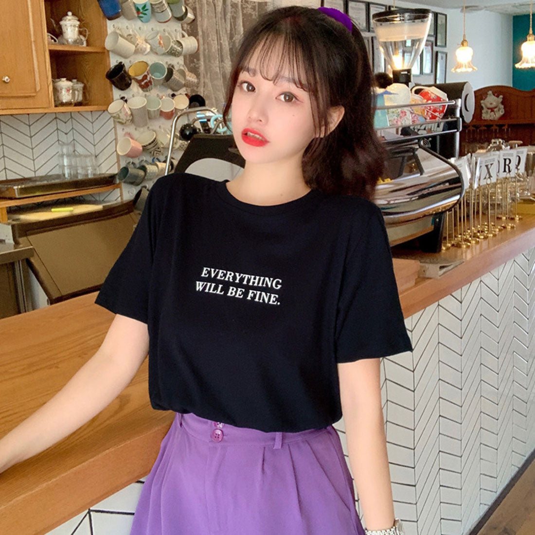 BACKYARD FAMILY T-shirt for Women Short Sleeve Cut and Sew