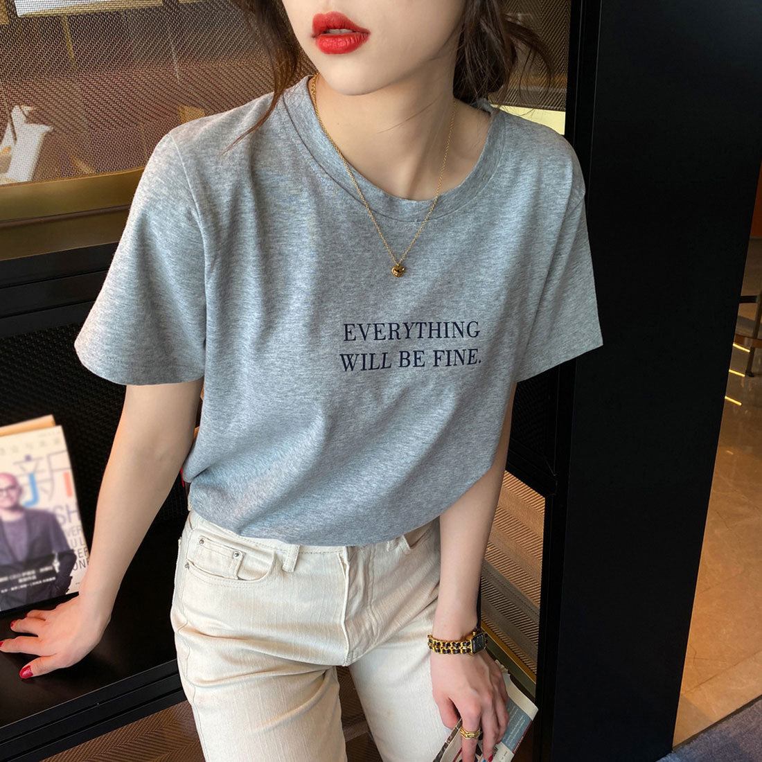 BACKYARD FAMILY T-shirt for Women Short Sleeve Cut and Sew