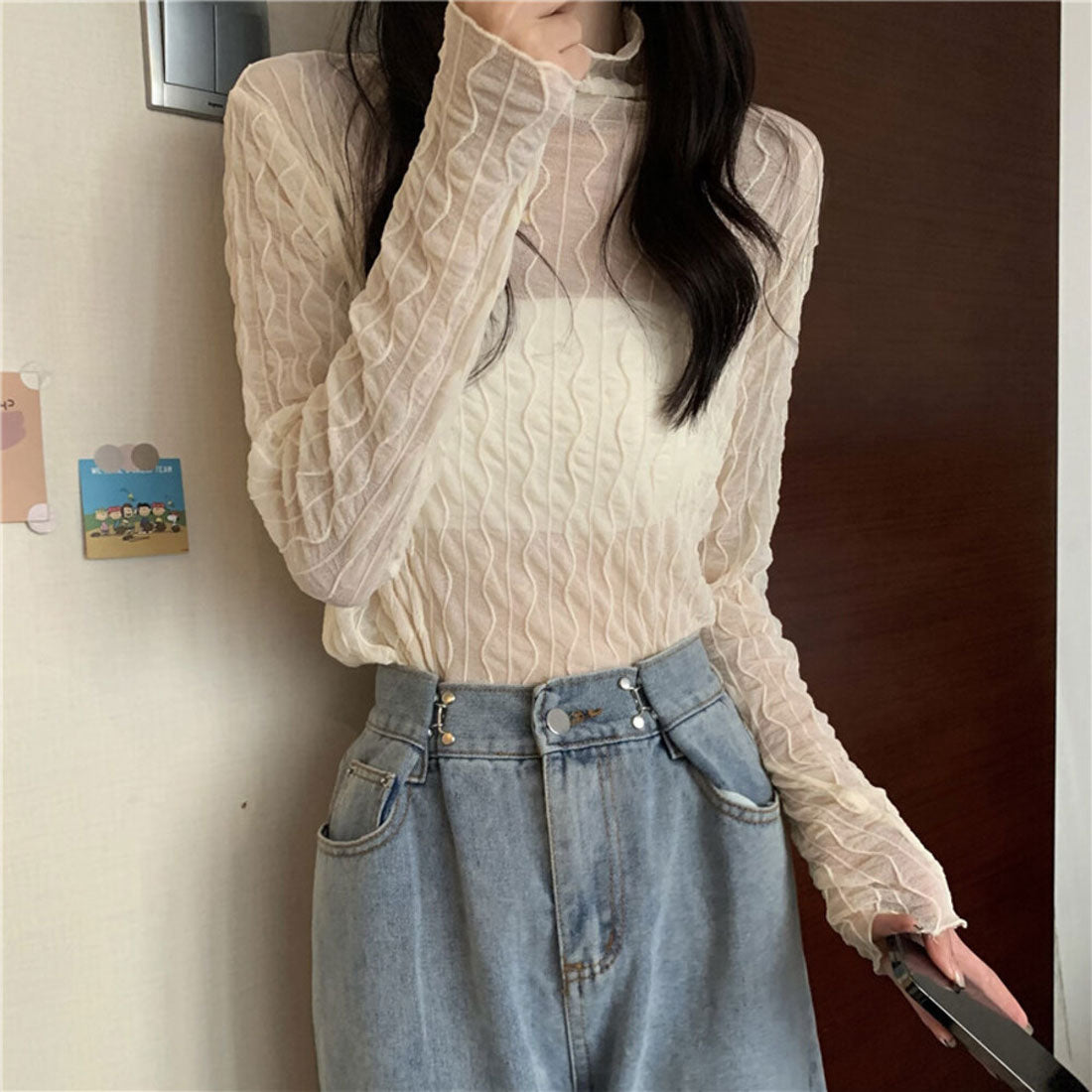 バックヤードファミリー BACKYARD FAMILY シースルー カットソー レディース 長袖 （ベージュ） ベージュ