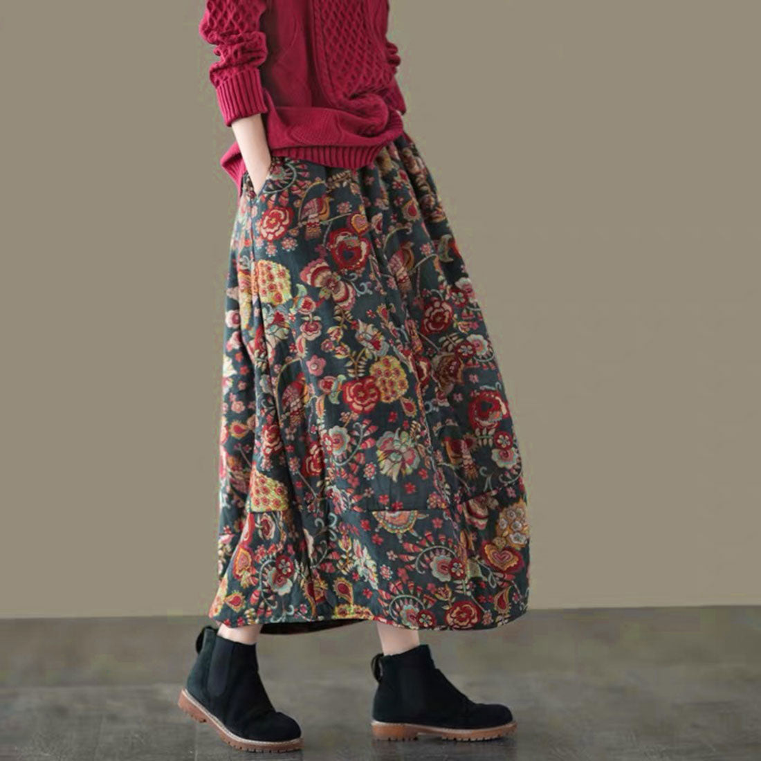 バックヤードファミリー BACKYARD FAMILY スカート ロング 秋冬 aラインスカート （bタイプ） bタイプ